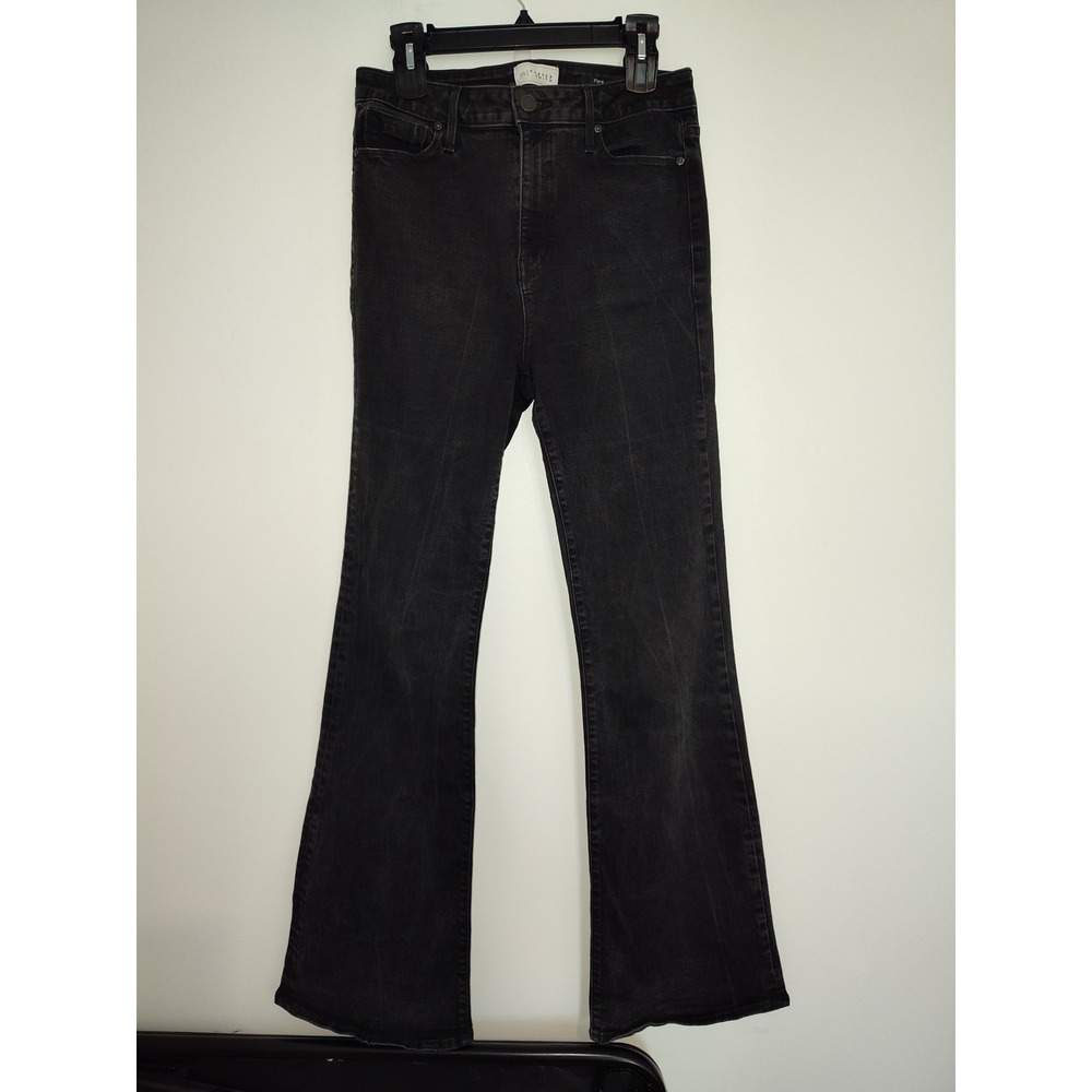 Parker Smith Flare Jeans Black High Rise Stretch Denim Made in USA Size 31